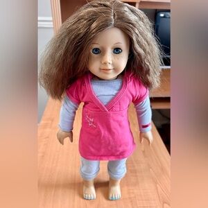 American Girl doll retired 2008 brown hair/blue eyes/freckles/thin eye brow 3458